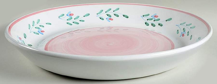 Pink Garland 17" Pasta Serving Bowl by Caleca-1