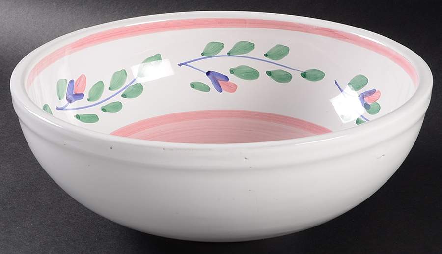 Pink Garland 8" Round Vegetable Bowl by Caleca-1