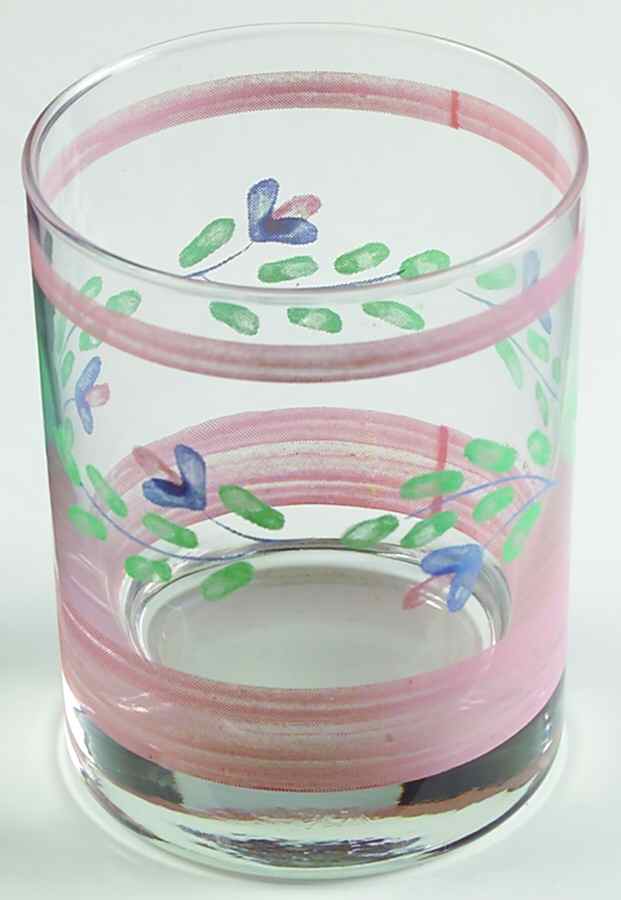 Pink Garland 10 Oz Glassware Double Old Fashioned by Caleca-1