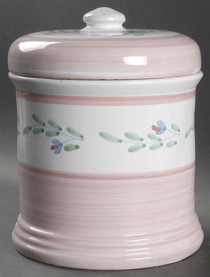 Pink Garland Cookie Jar & Lid by Caleca-1