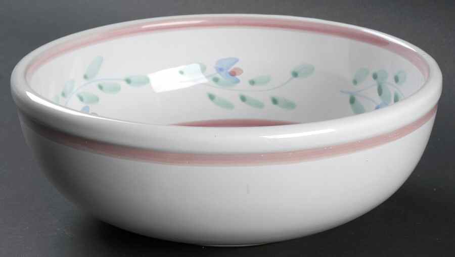 Pink Garland 8" Round Vegetable Bowl by Caleca-1