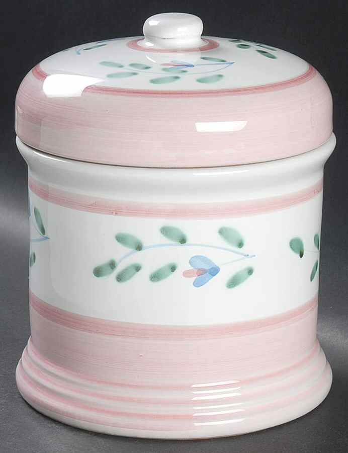 Pink Garland Large Canister & Lid by Caleca-1