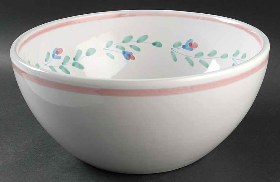 Pink Garland 11" Large Salad Serving Bowl by Caleca-1