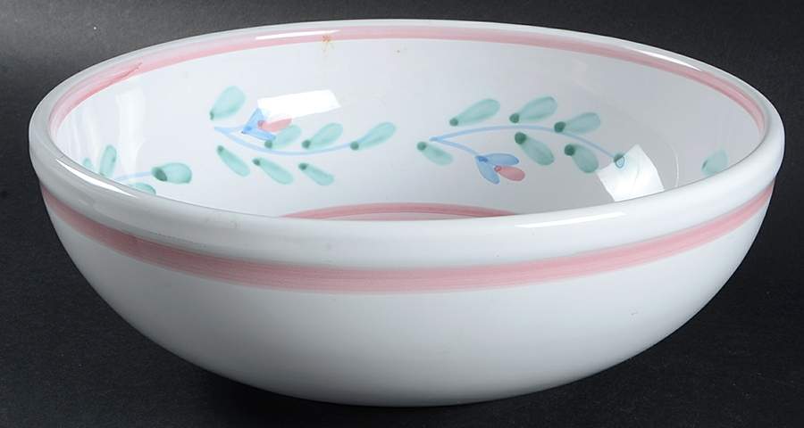 Pink Garland 9" Round Vegetable Bowl by Caleca-1
