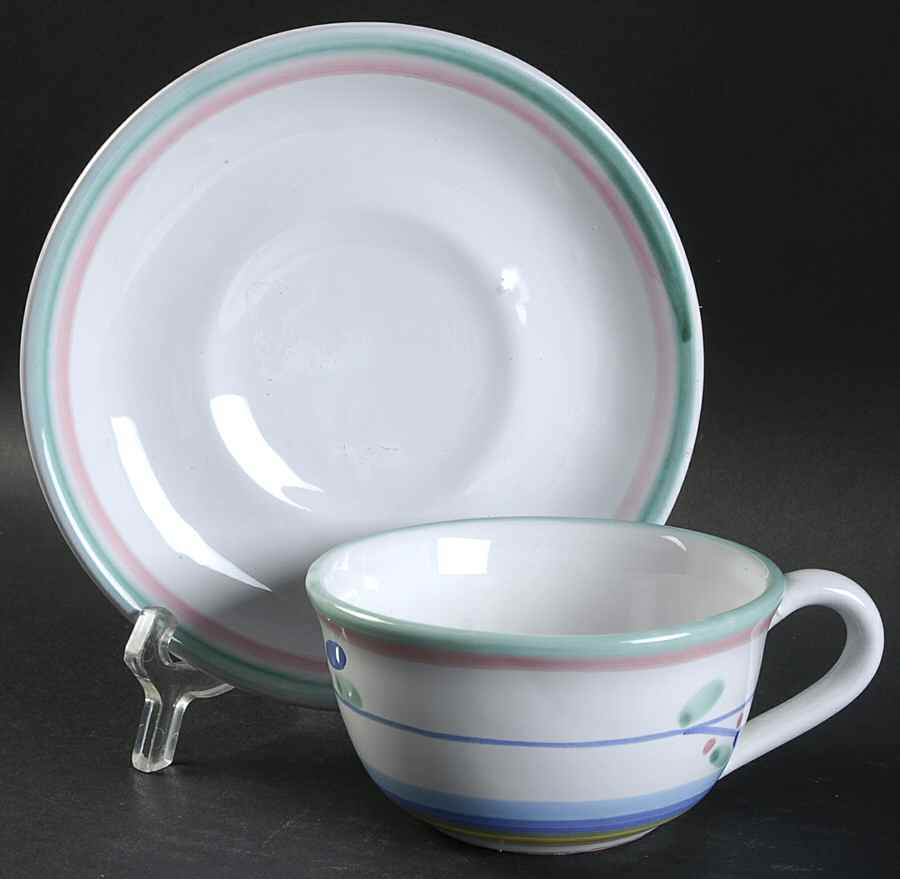 Salvo Flat Cup & Saucer Set by Caleca-1