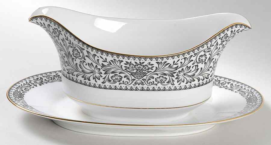 Castile Gravy Boat with Attached Underplate by Carriage House-1
