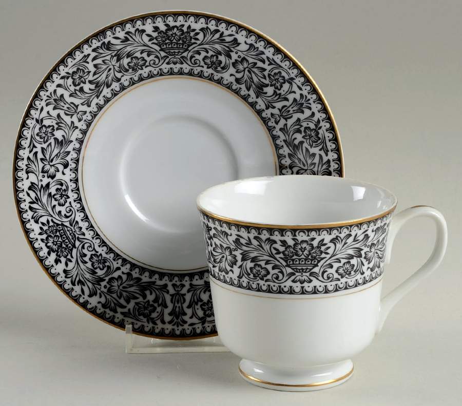 Castile Footed Cup & Saucer Set by Carriage House-1