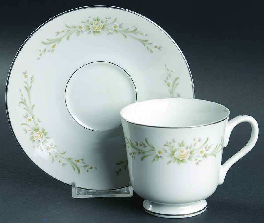 Eloquence Footed Cup & Saucer Set by Carriage House-1