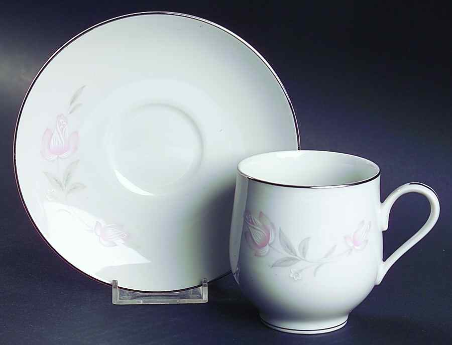 Rosecrest Flat Cup & Saucer Set by Carriage House-1