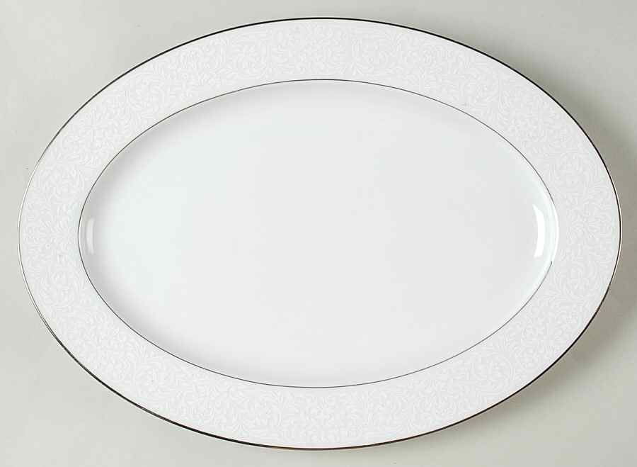 Young Lace 14" Oval Serving Platter by Carriage House-1