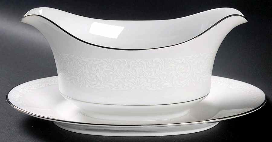 Young Lace Gravy Boat with Attached Underplate by Carriage House-1