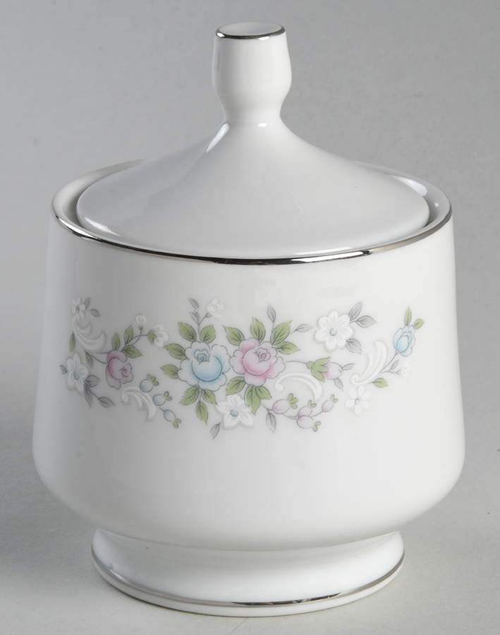 Corsage Sugar Bowl & Lid by Carlton (Japan)-1