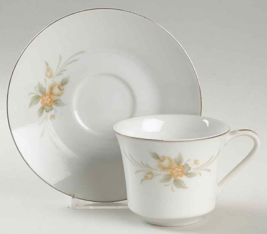 Madison Flat Cup & Saucer Set by Carlton (Japan)-1