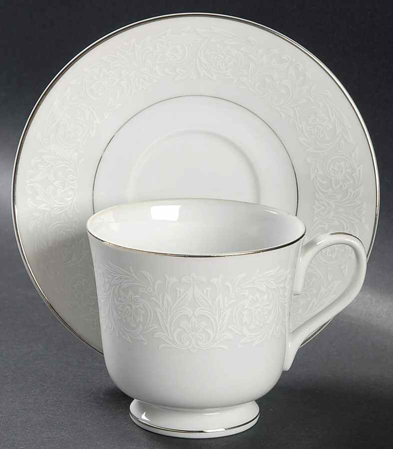 Plymouth Footed Cup & Saucer Set by Carlton (Japan)-1