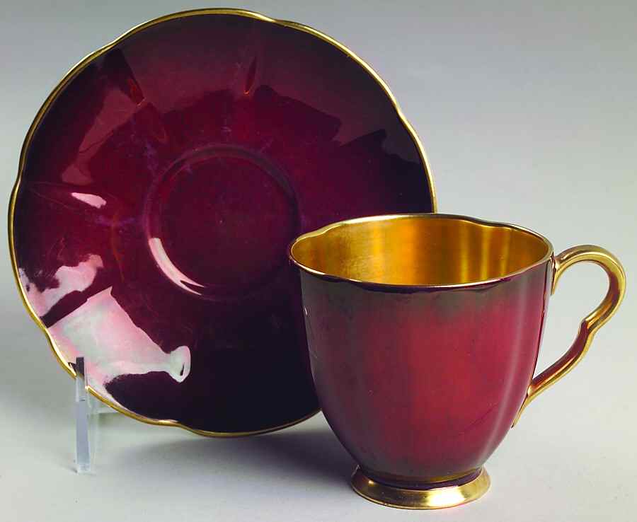 Rouge Royale Footed Cup & Saucer Set by Carlton Ware (England)-1