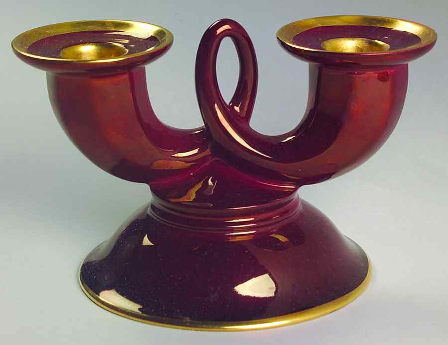 Rouge Royale Double Light Candlestick by Carlton Ware (England)-1