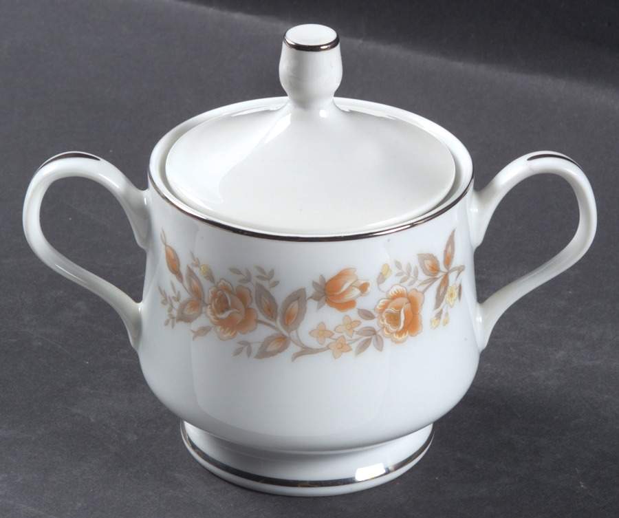 Rosealyn Sugar Bowl & Lid by Carlton (Japan)-1