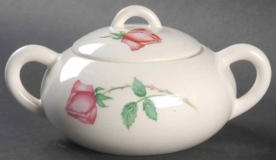 Bermuda Rose (No Trim) Sugar Bowl & Lid by Canonsburg-1