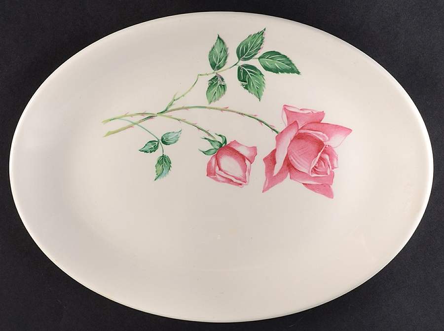 Bermuda Rose (No Trim) 11" Oval Serving Platter by Canonsburg-1