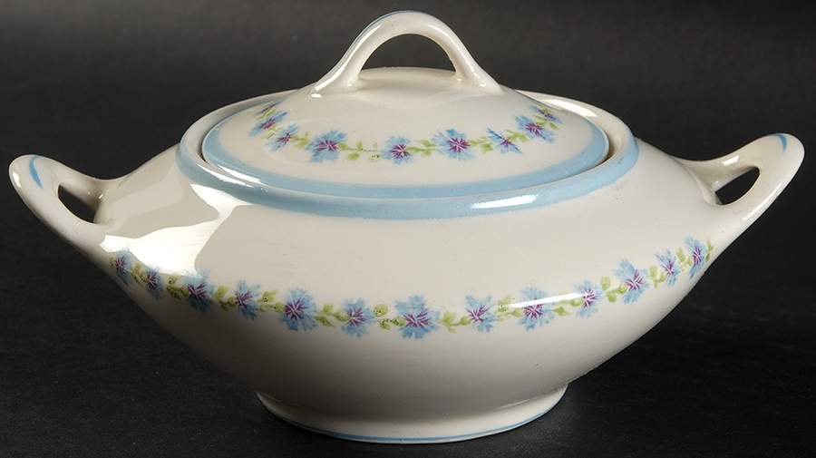 Bonnie Blue Sugar Bowl & Lid by Canonsburg-1