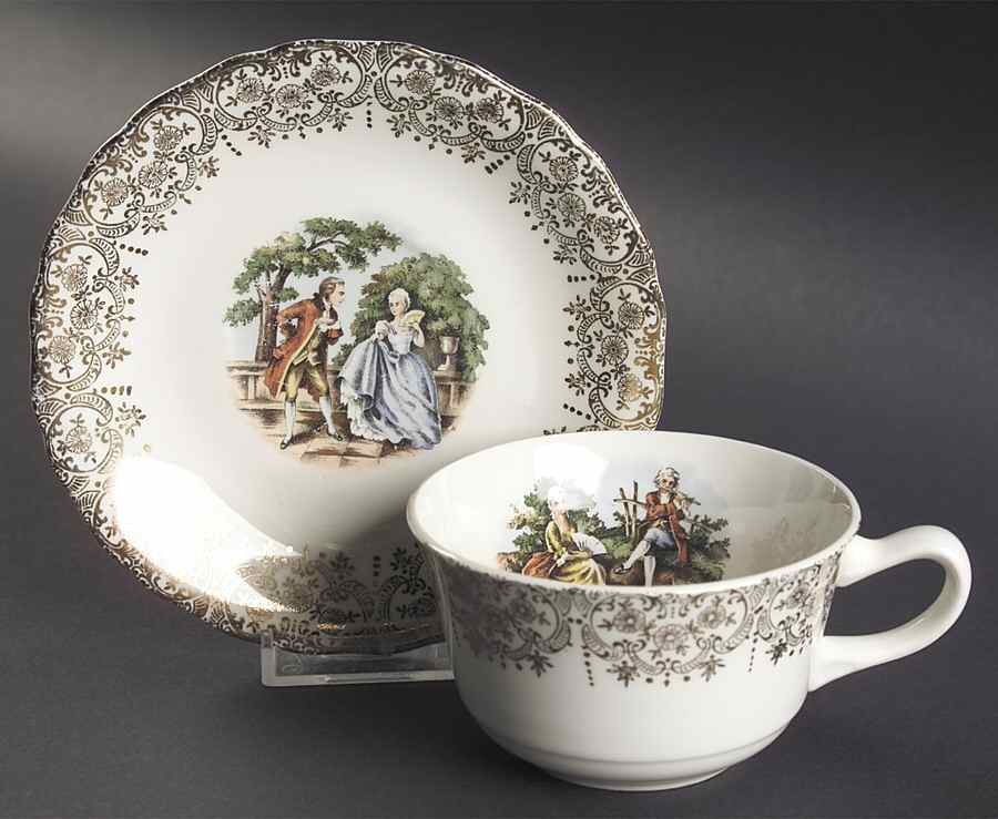 Empress Chantilly Flat Cup & Saucer Set by Canonsburg-1
