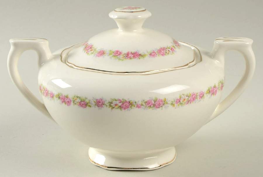 First Love (Solid Gold Trim) Sugar Bowl & Lid by Canonsburg-1