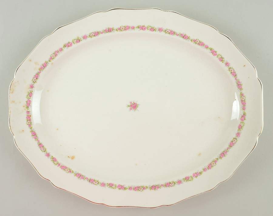 First Love (Solid Gold Trim) 13" Oval Serving Platter by Canonsburg-1