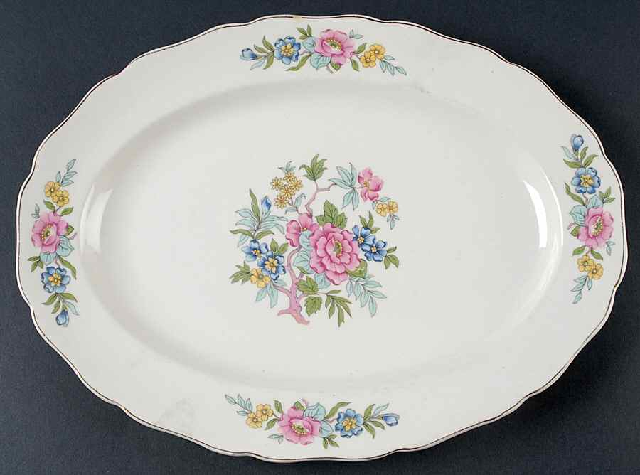 Indian Rose 11" Oval Serving Platter by Canonsburg-1