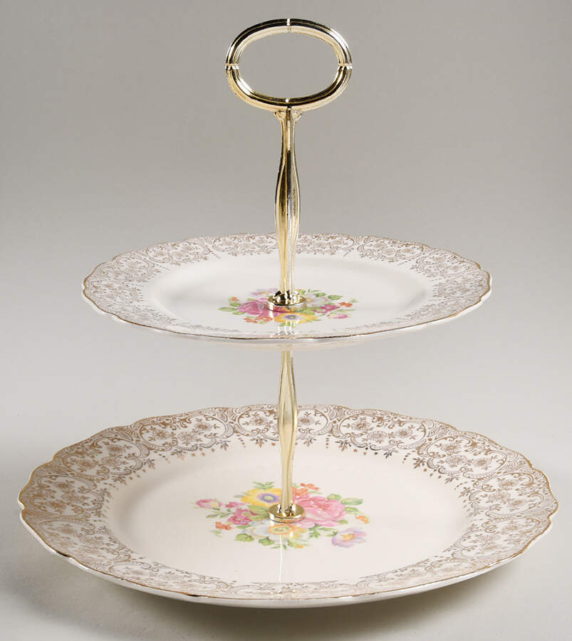 Lajean 6 5/8"-10"  2 Tiered Serving Tray (Dp, Sp) HC by Canonsburg-1