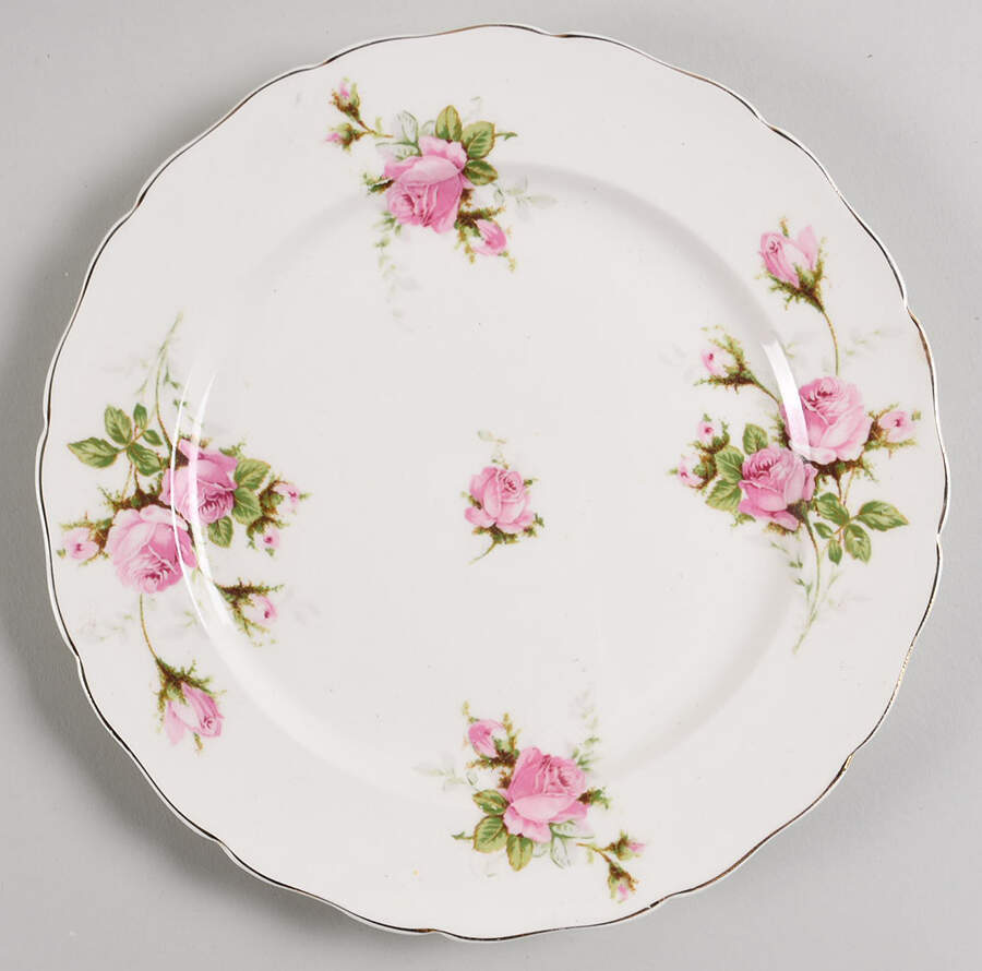 Moss Rose (Solid Gold Trim) Luncheon Plate by Canonsburg-1