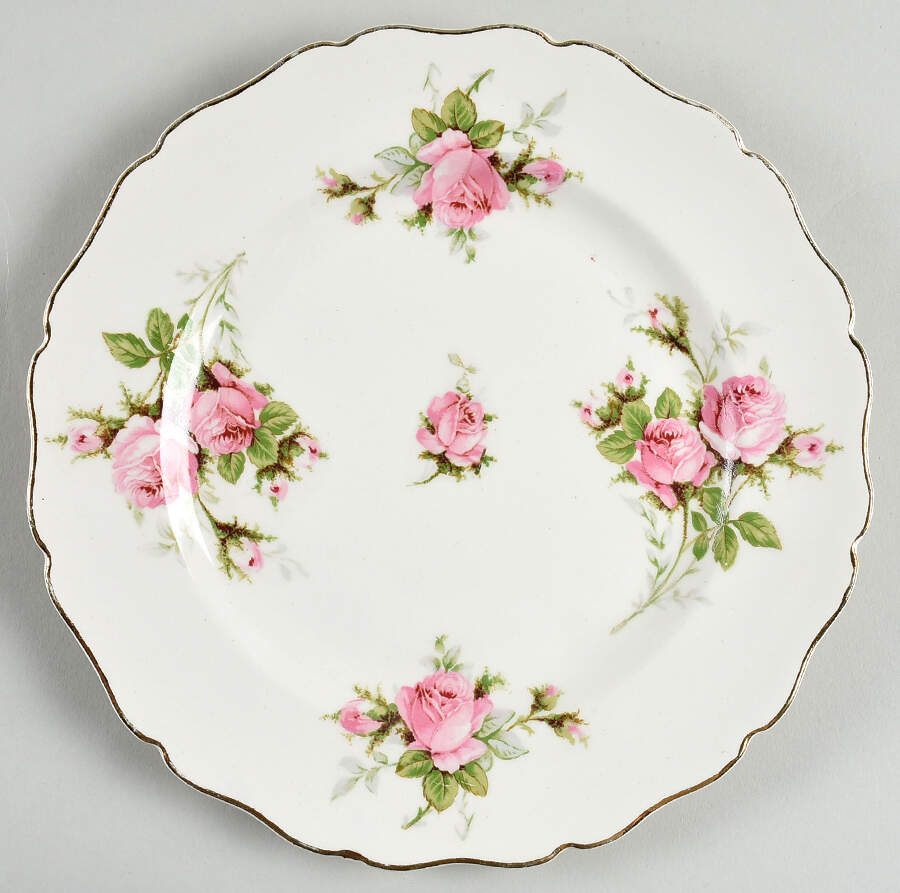 Moss Rose (Solid Gold Trim) Salad Plate by Canonsburg-1