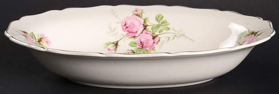Moss Rose (Solid Gold Trim) 9" Oval Vegetable Bowl by Canonsburg-1