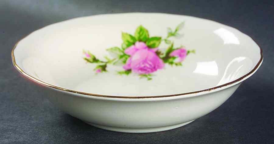 Moss Rose (Solid Gold Trim) Fruit/Dessert (Sauce) Bowl by Canonsburg-1