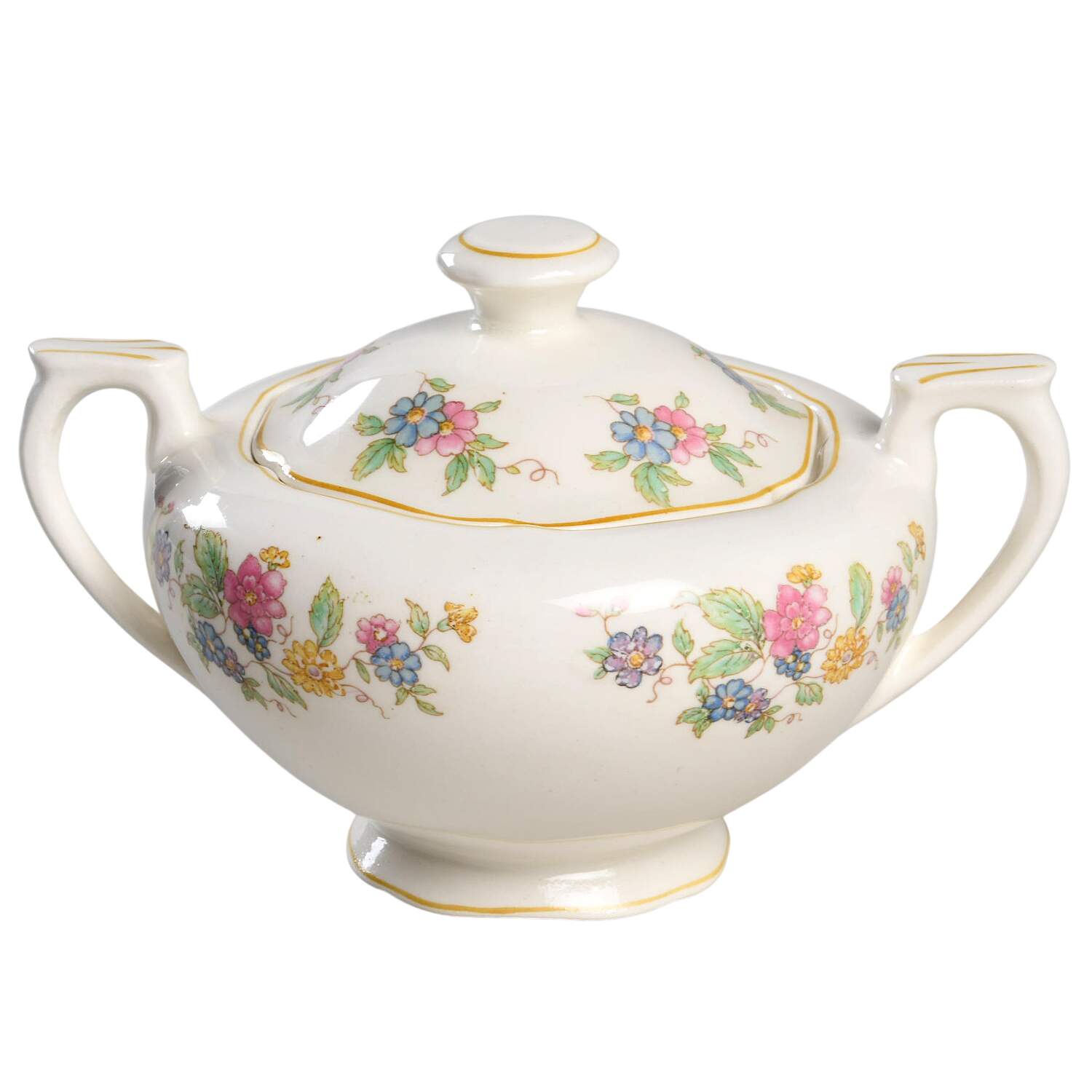 Patricia (Mustard Trim) Sugar Bowl & Lid by Canonsburg-1