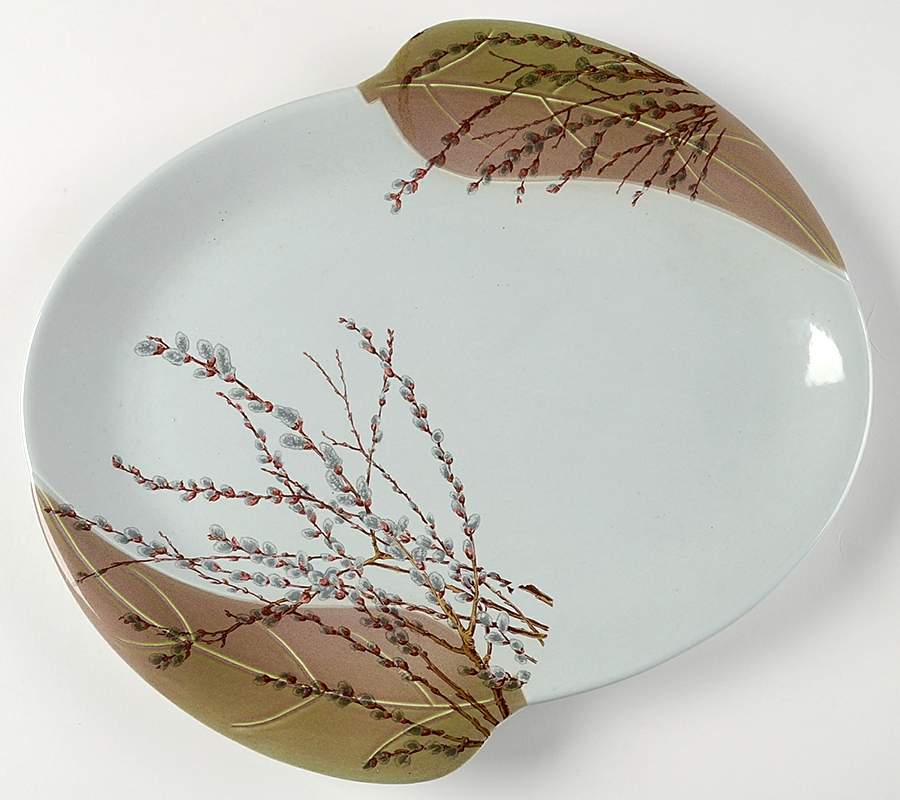 Pussy Willow 14" Oval Serving Platter by Canonsburg-1