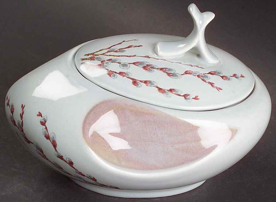 Pussy Willow Sugar Bowl & Lid by Canonsburg-1