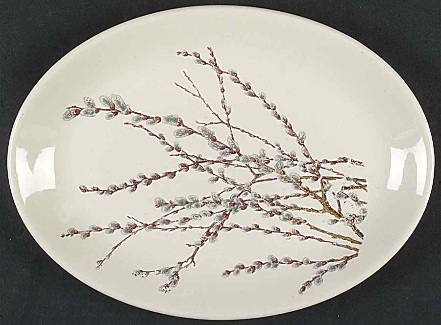Pussy Willow 11" Oval Serving Platter by Canonsburg-1