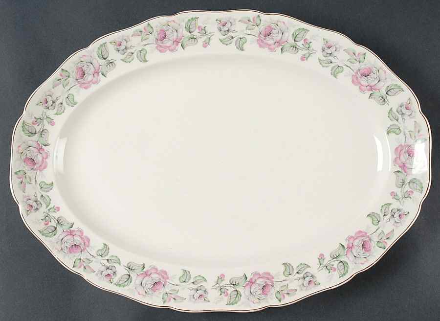 Queen's Rose 16" Oval Serving Platter by Canonsburg-1