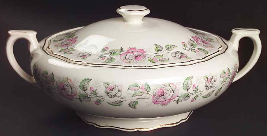 Queen's Rose Round Covered Vegetable by Canonsburg-1