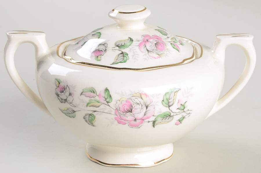 Queen's Rose Sugar Bowl & Lid by Canonsburg-1