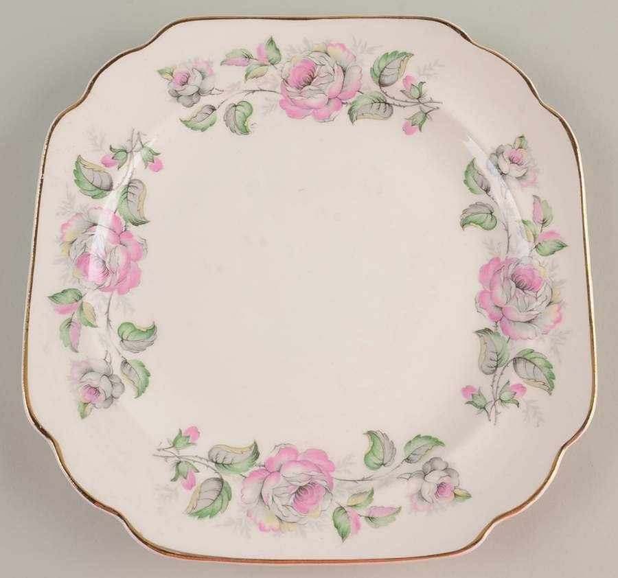 Queen's Rose Square Salad Plate by Canonsburg-1