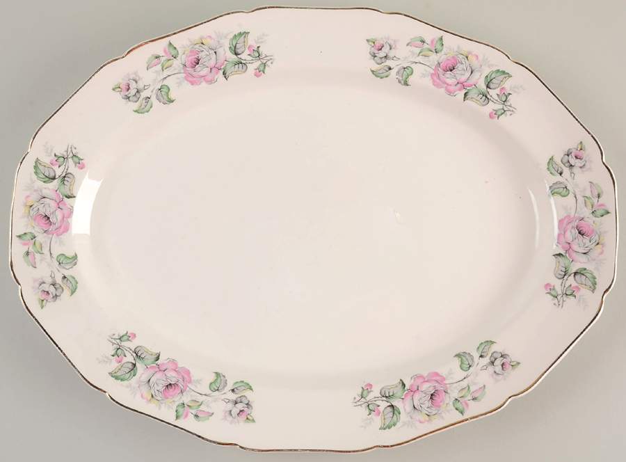 Queen's Rose 15" Oval Serving Platter by Canonsburg-1