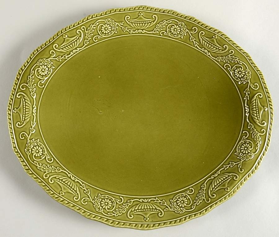 Regency Green 13" Oval Serving Platter by Canonsburg-1