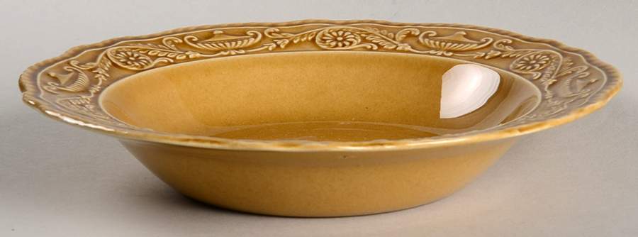 Regency Yellow Gold Rim Soup Bowl by Canonsburg-1