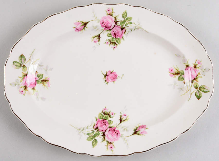 Rose Bouquet 11" Oval Serving Platter by Canonsburg-1