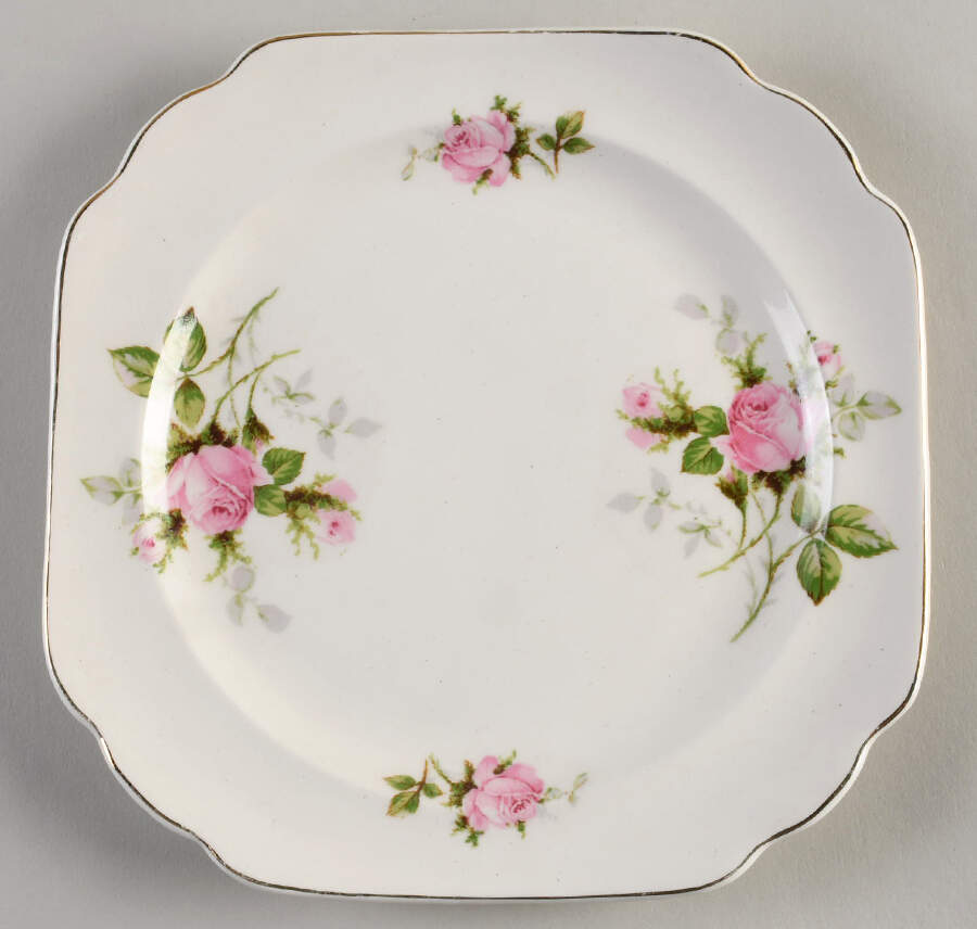 Rose Bouquet Square Salad Plate by Canonsburg-1