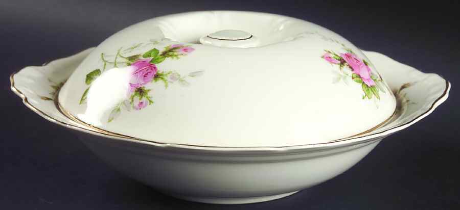 Rose Bouquet Round Covered Vegetable by Canonsburg-1