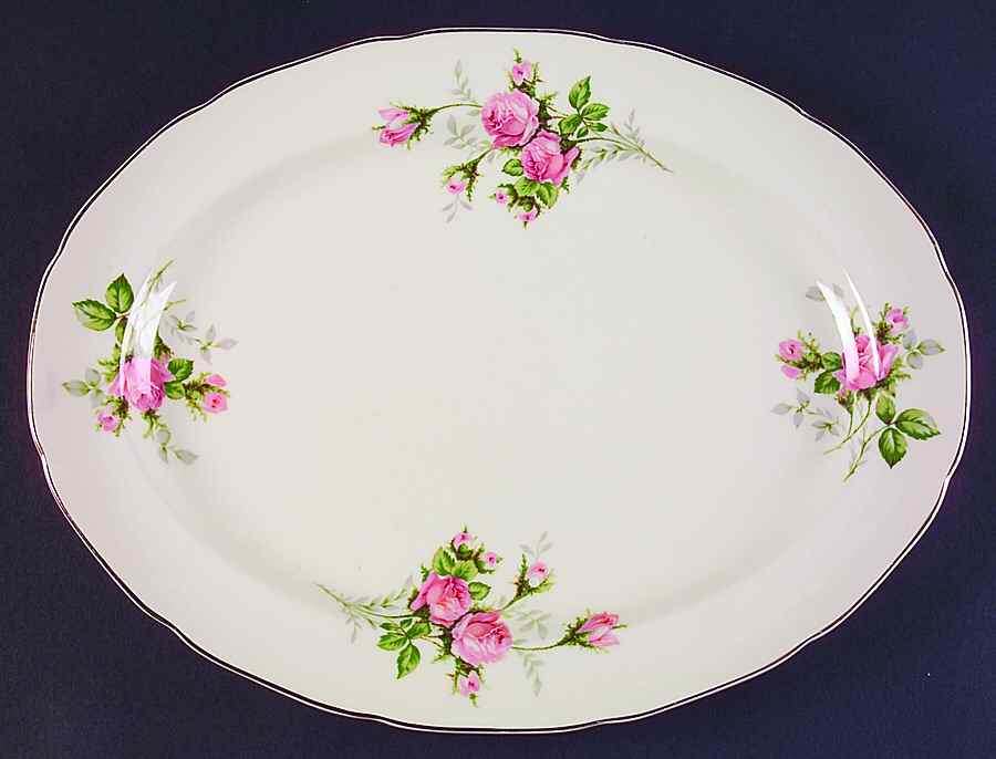 Rose Bouquet 13" Oval Serving Platter by Canonsburg-1