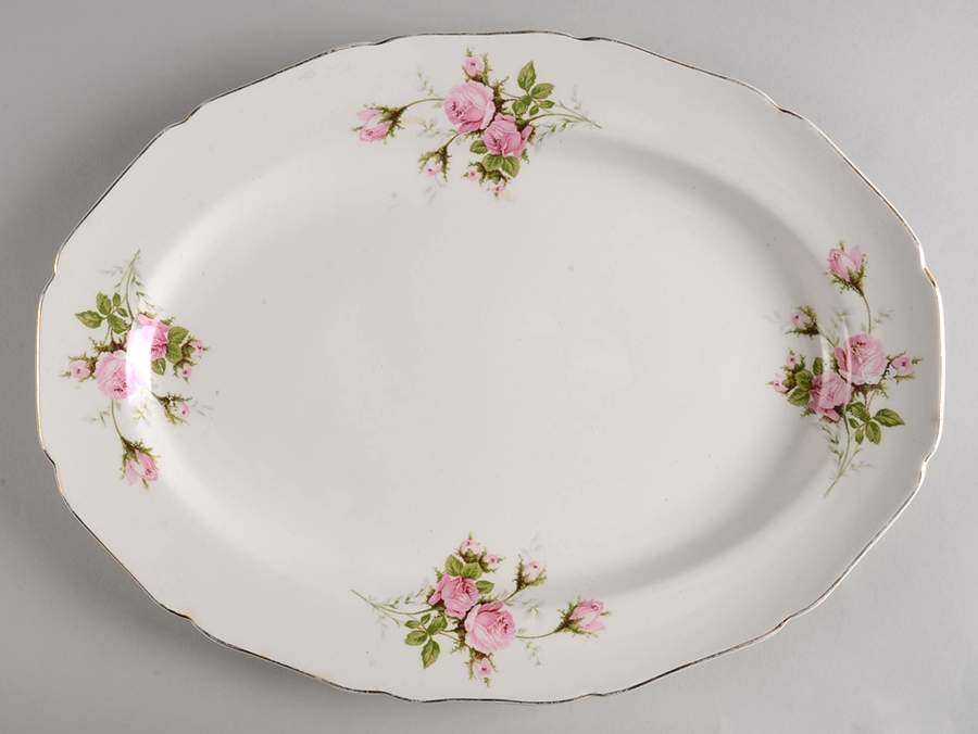 Rose Bouquet 15" Oval Serving Platter by Canonsburg-1