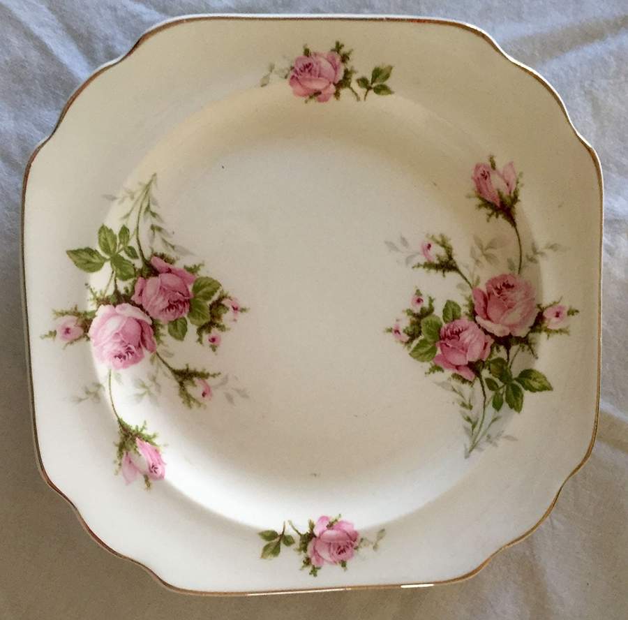 Rose Bouquet Square Salad Plate by Canonsburg-1